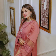 HORIYA EMB CO-ORD SET STITCHED 2 PC FOR GIRLS
