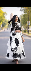 White Flower 3 Piece Stitched Printed