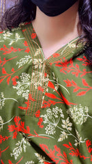 Hina digital print 2 PC suit long length pocket style