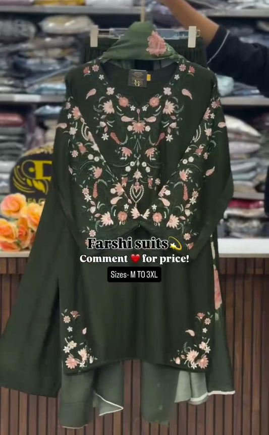 Happy Embroidery 2 Piece Suit Stiched