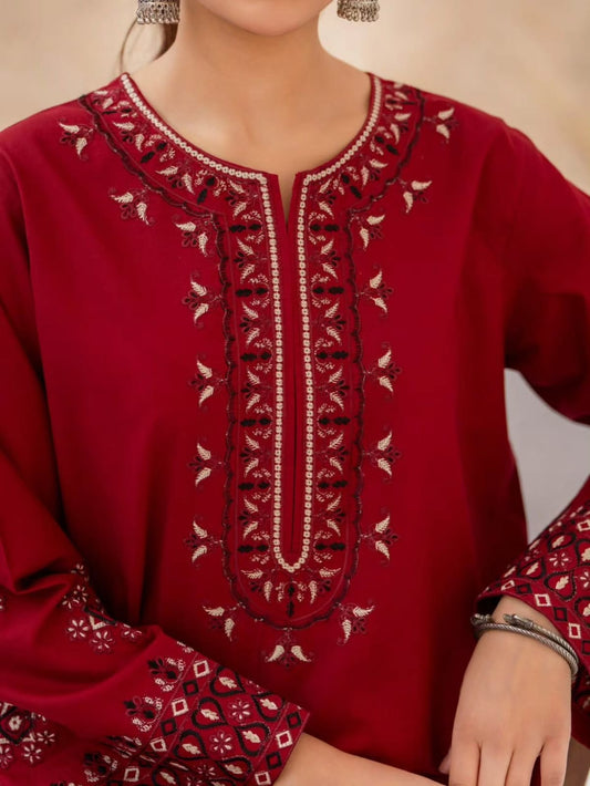 Pretty Embroidery 2 Piece Stitched