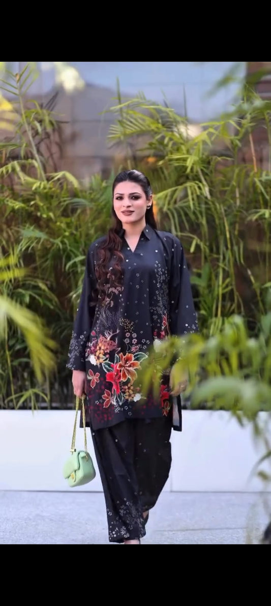 Blacky Digital Print 2PC Suit STITCHED FOR GIRLS