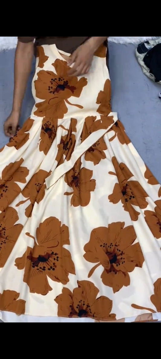 Ajwa  Kot Style Long Length Frock STITCHED FOR GIRLS