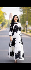 White Flower 3 Piece Stitched Printed