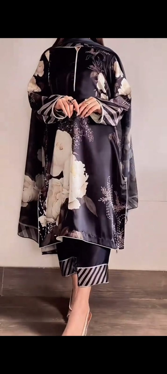 Black Jolly DIGITAL PRINT 2PC STITCHED FOR GIRLS
