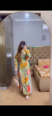 Flower Multi Kaftan Long Length 2 Piece
