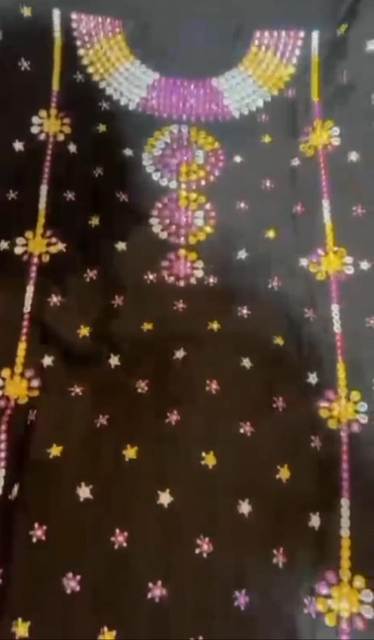 Multi Embroidery 9MM 3Pc Unstitched